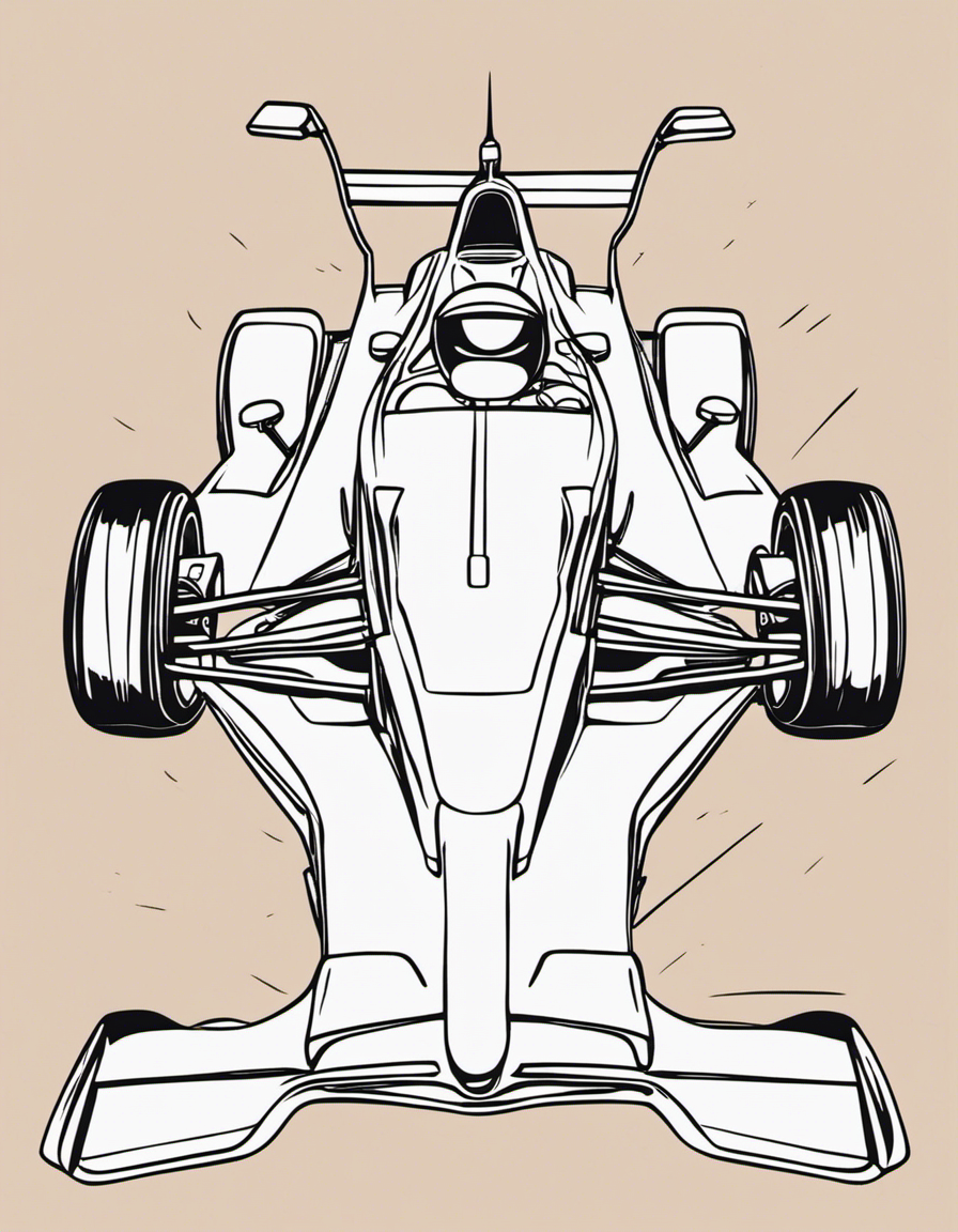 cartoon race car coloring page