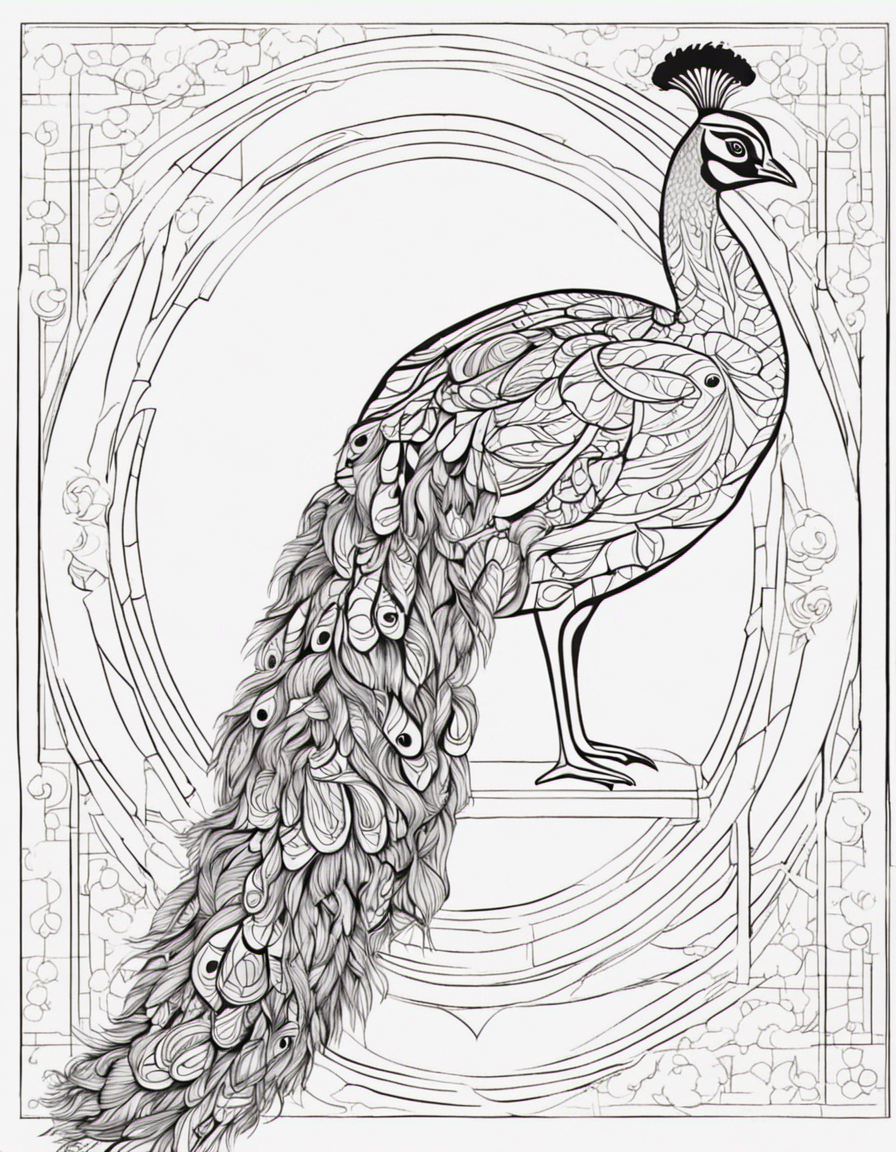 peacock for adults coloring page