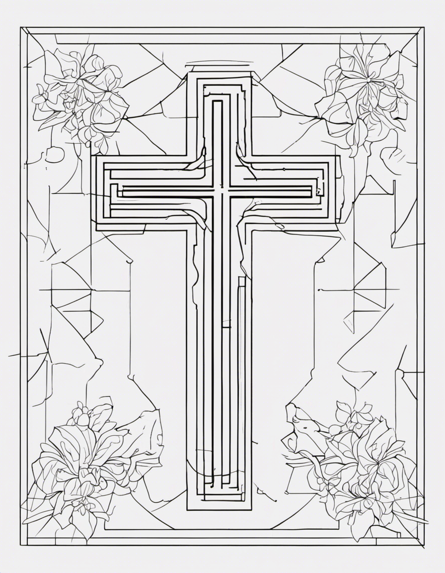 cross for adults coloring page