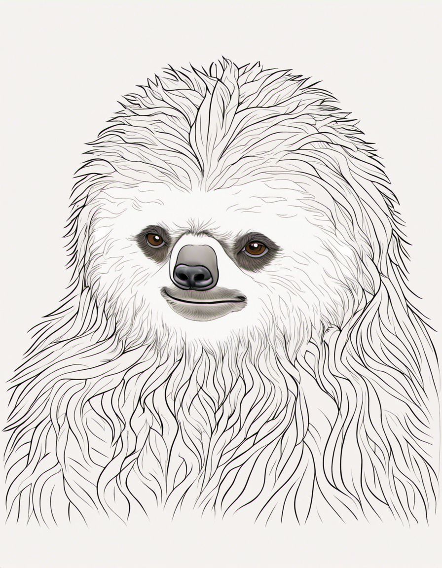 cartoon sloth coloring page