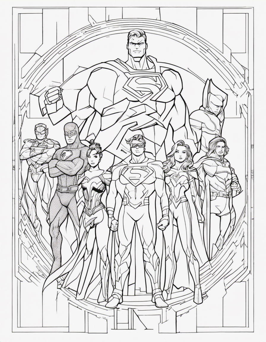 justice league for adults coloring page