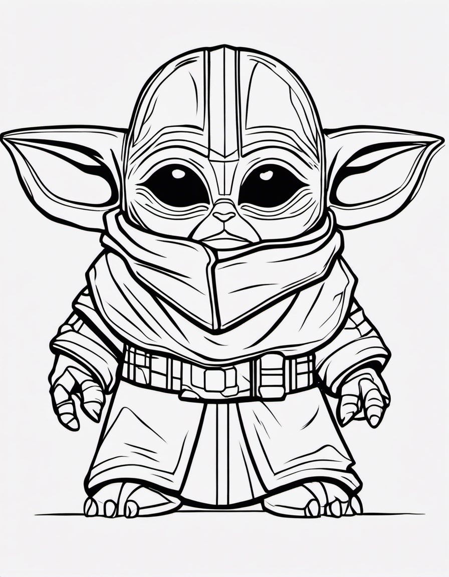 Mandalorian Baby Yoda coloring page