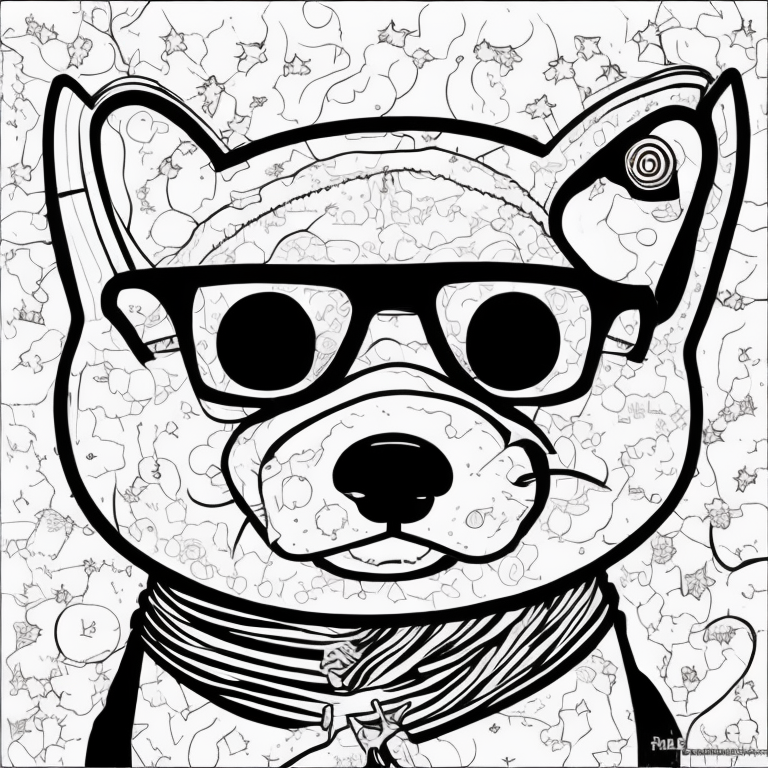 cão e gato brincando coloring page