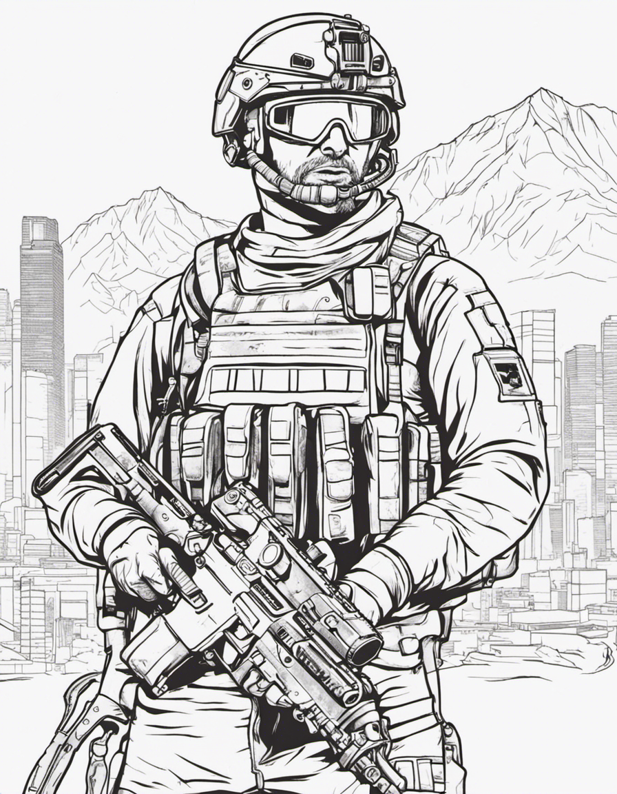 realistic call of duty coloring page