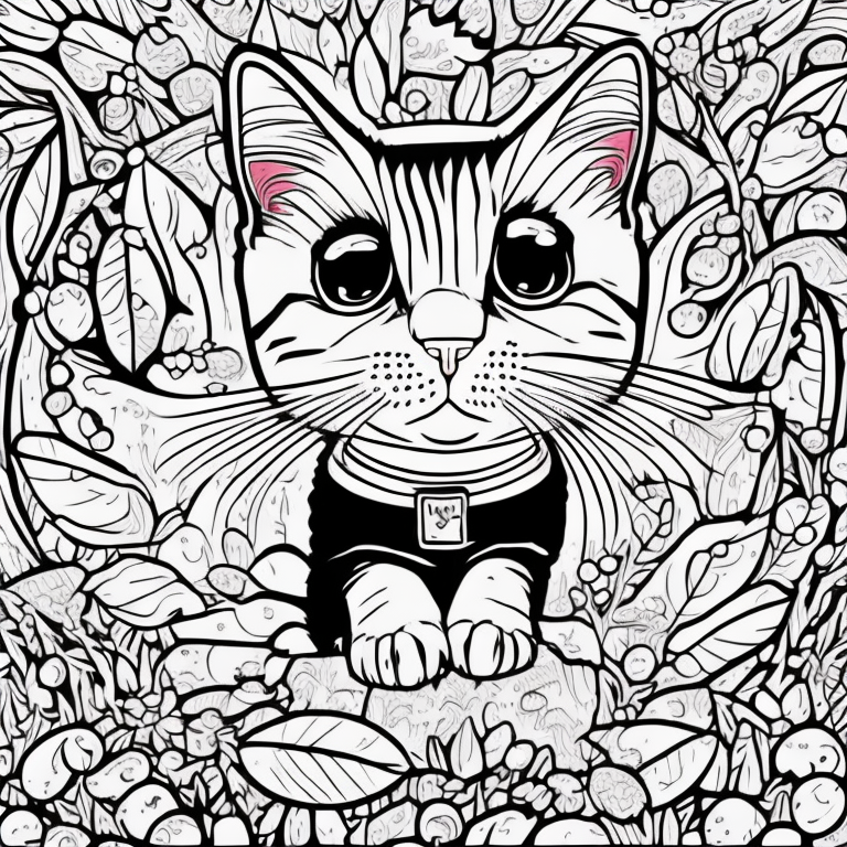 a cute cat coloring page