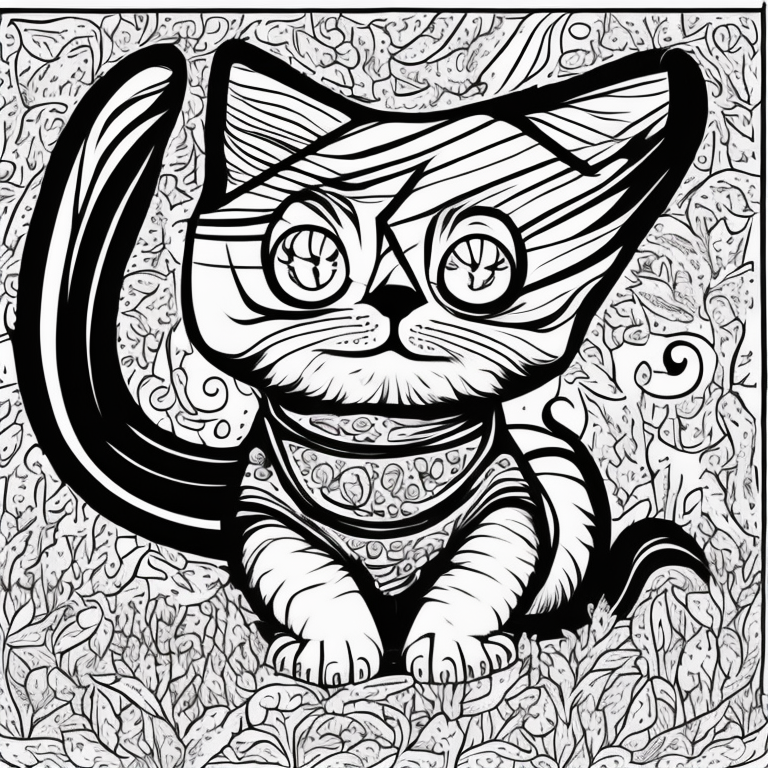 lovely cat coloring page