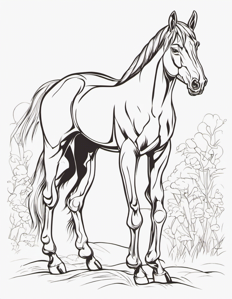 cartoon horse coloring page