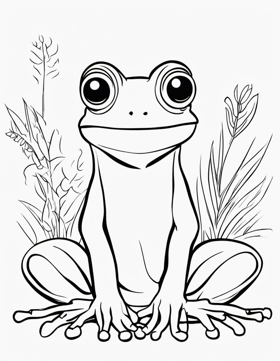 cartoon frog coloring page