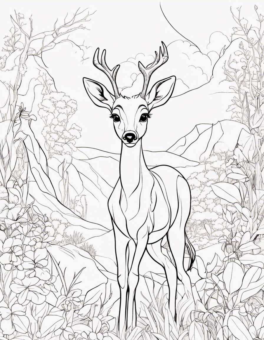 bambi for children coloring page