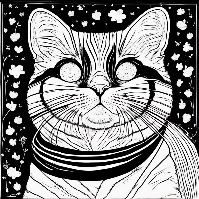 a cute cat coloring page