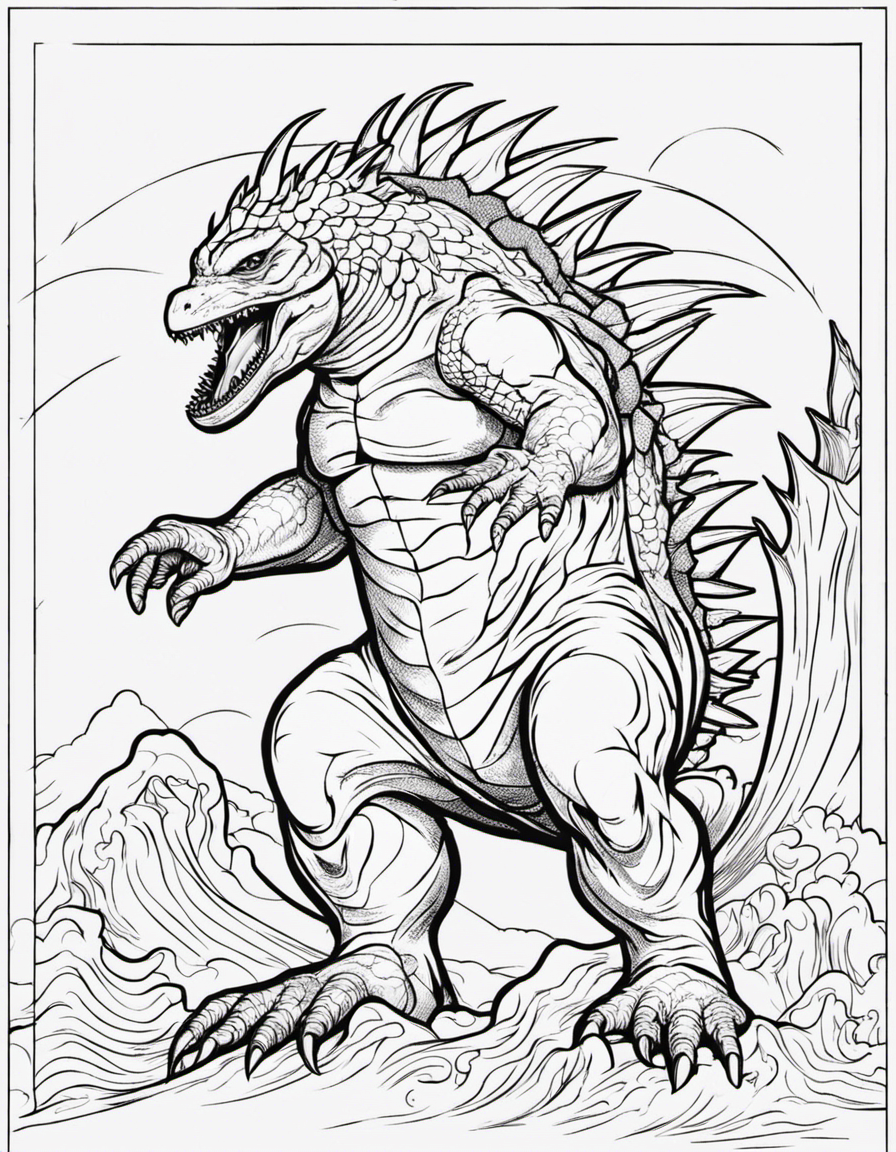 godzilla coloring page