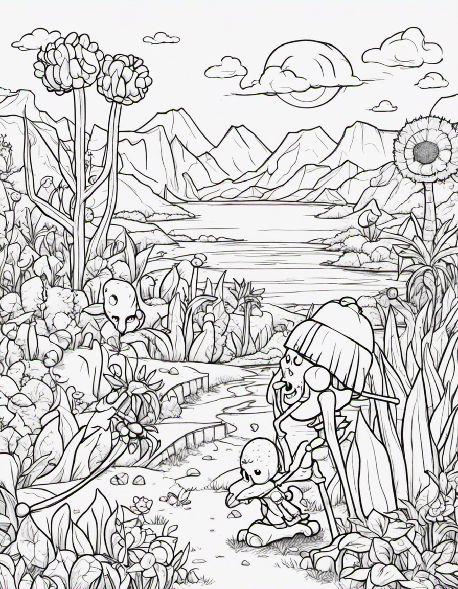 plants vs zombies for adults coloring page