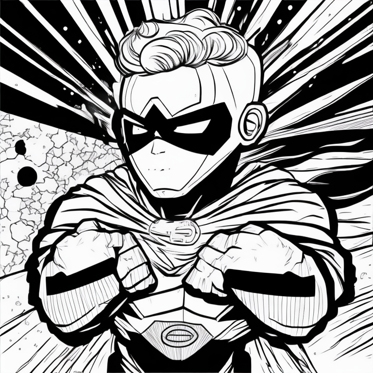 superhero for kids coloring page