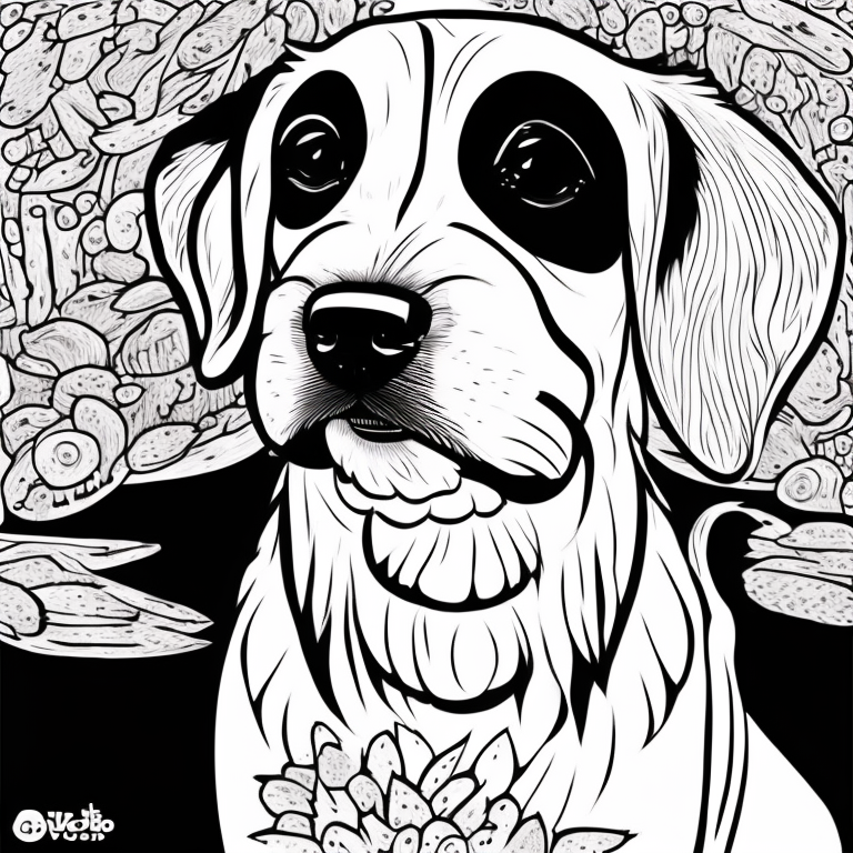 a cute dog coloring page