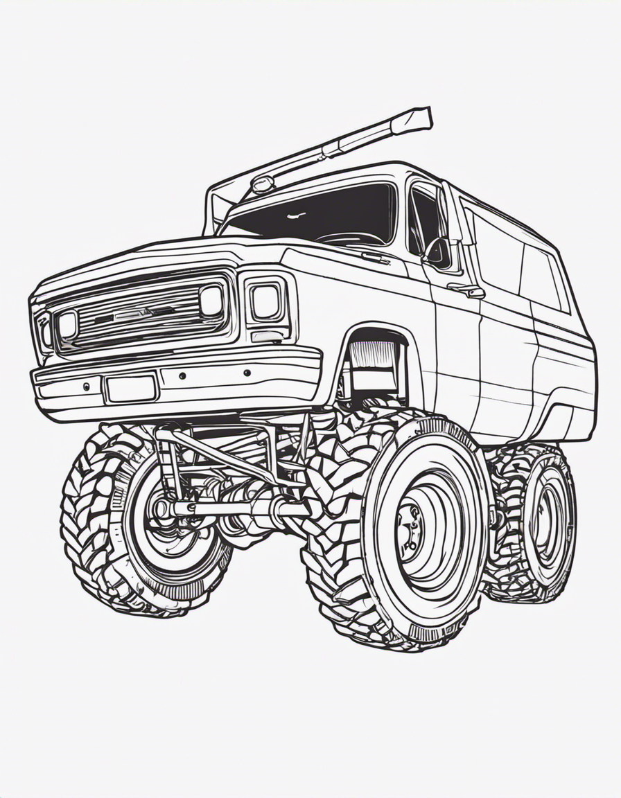 monster truck for adults coloring page