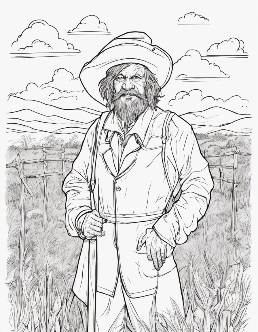 realistic scarecrow coloring page