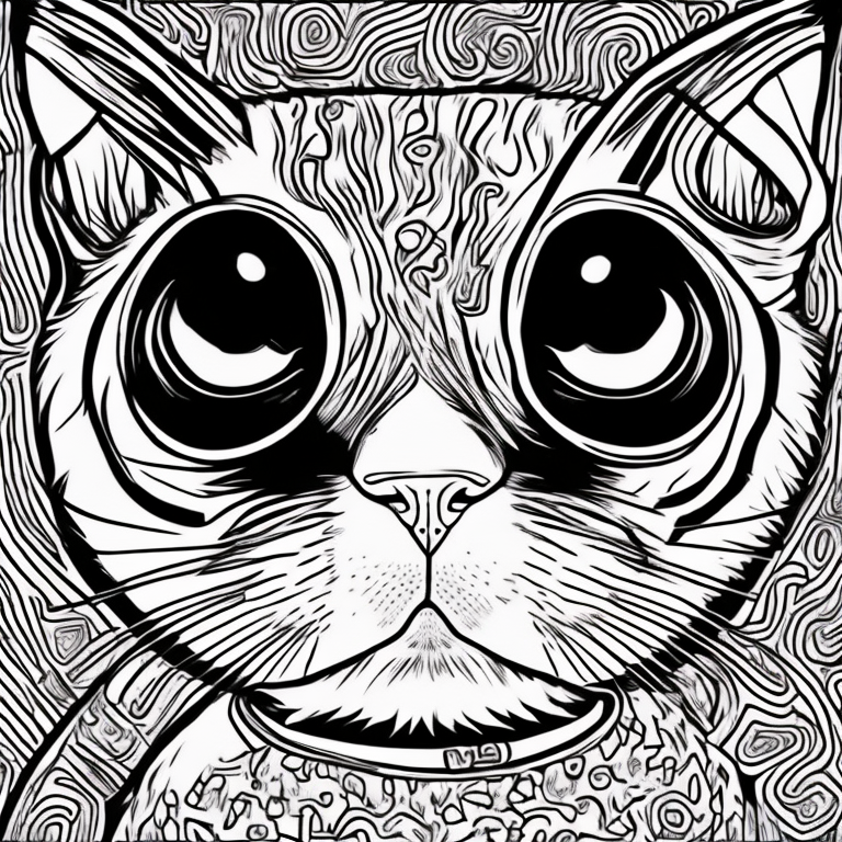 a cute cat coloring page