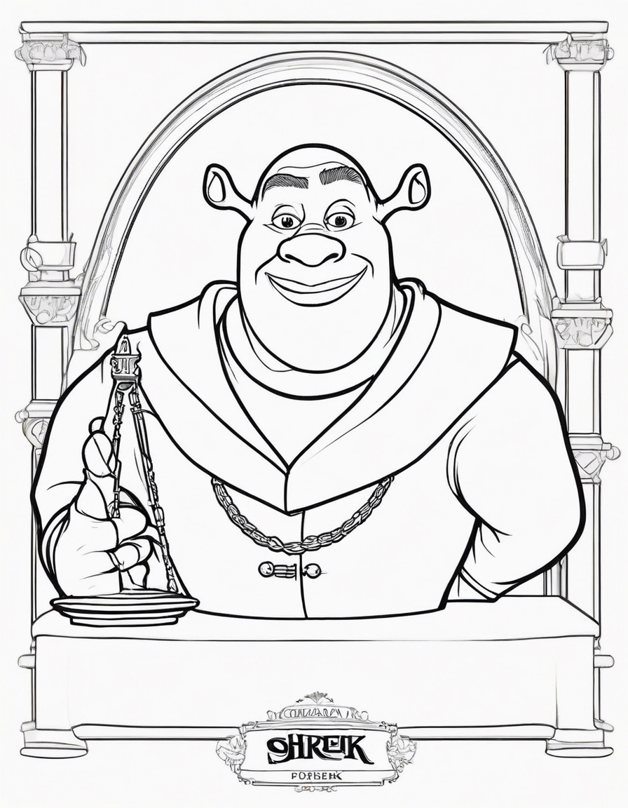 Shrek as a senator  coloring page