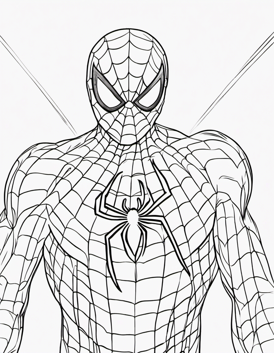 realistic spider man coloring page