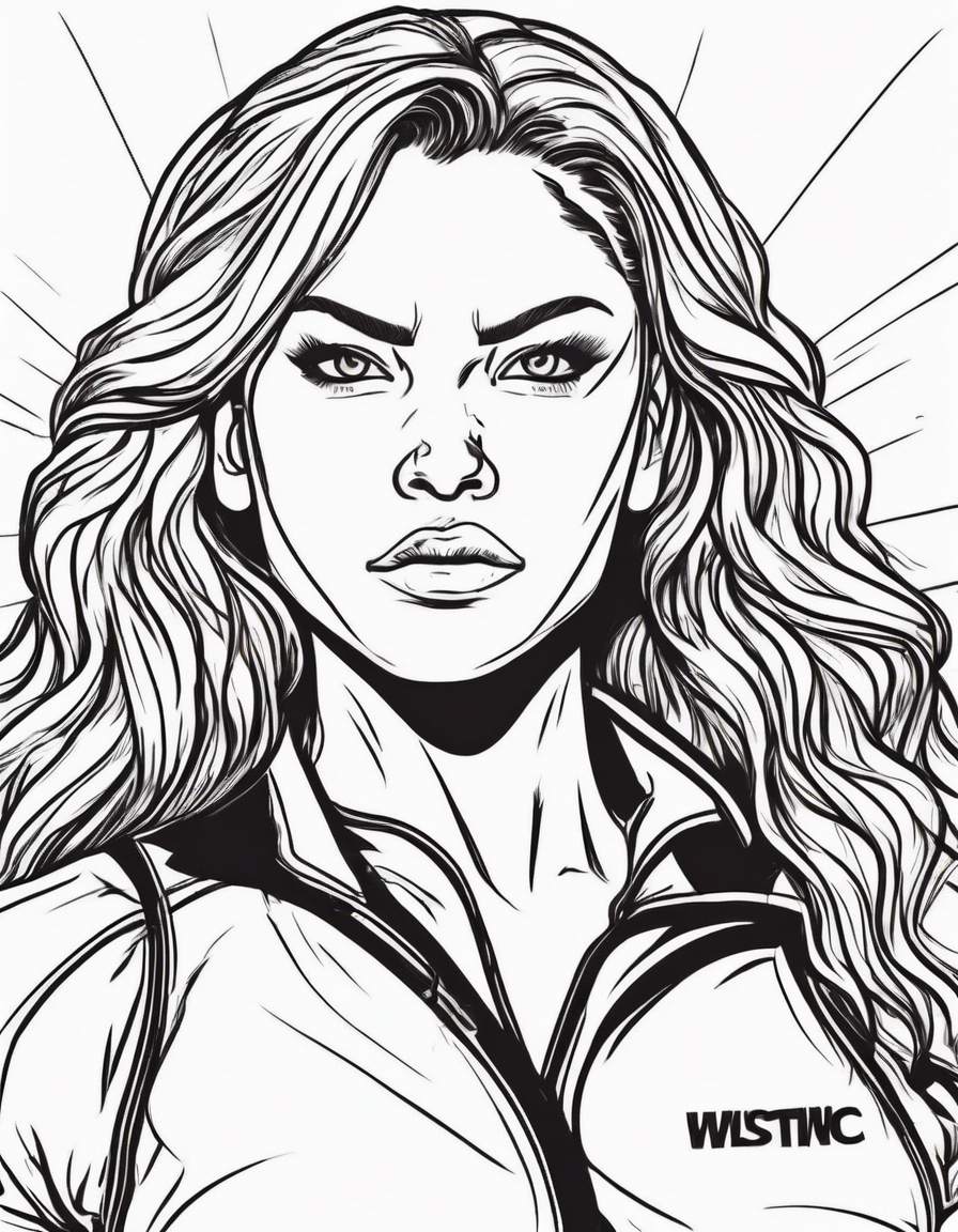 High School Girls Wrestling coloring page