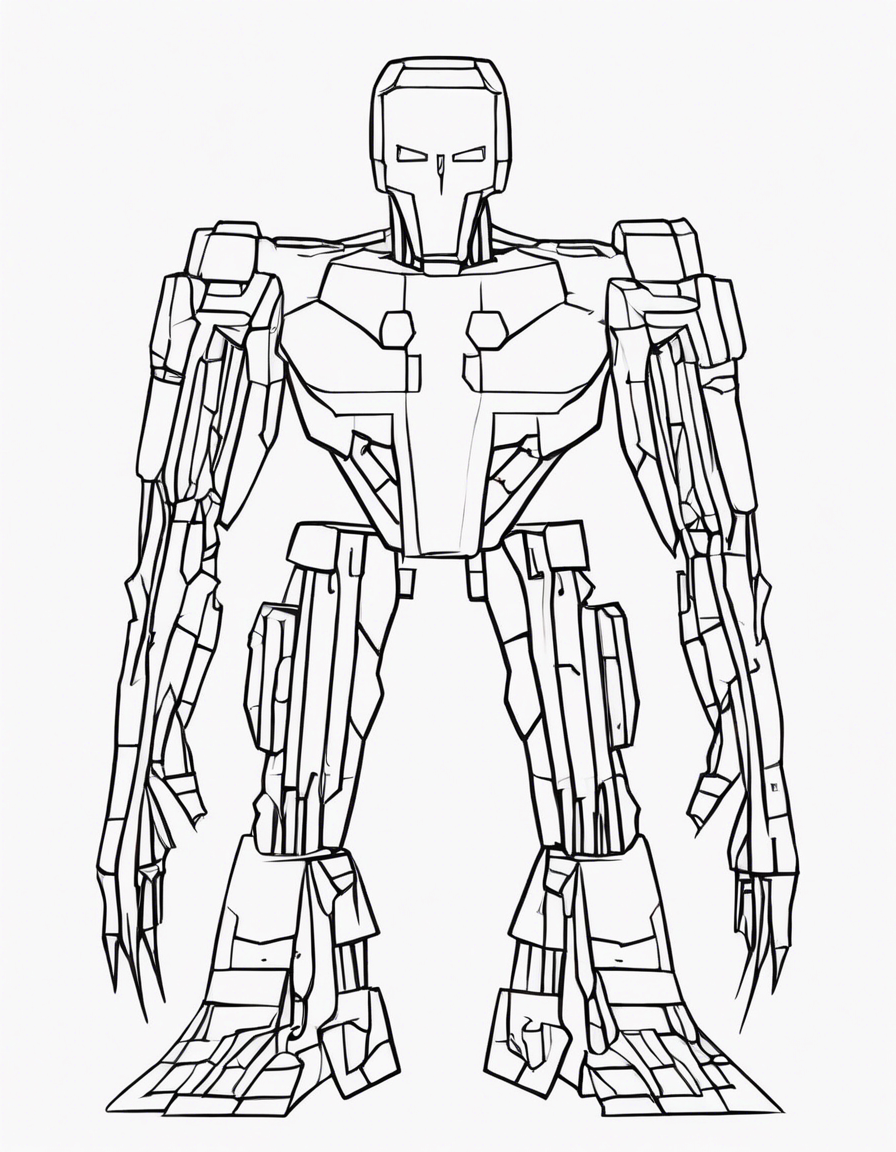 Scary mutant enderman from minecraft coloring page