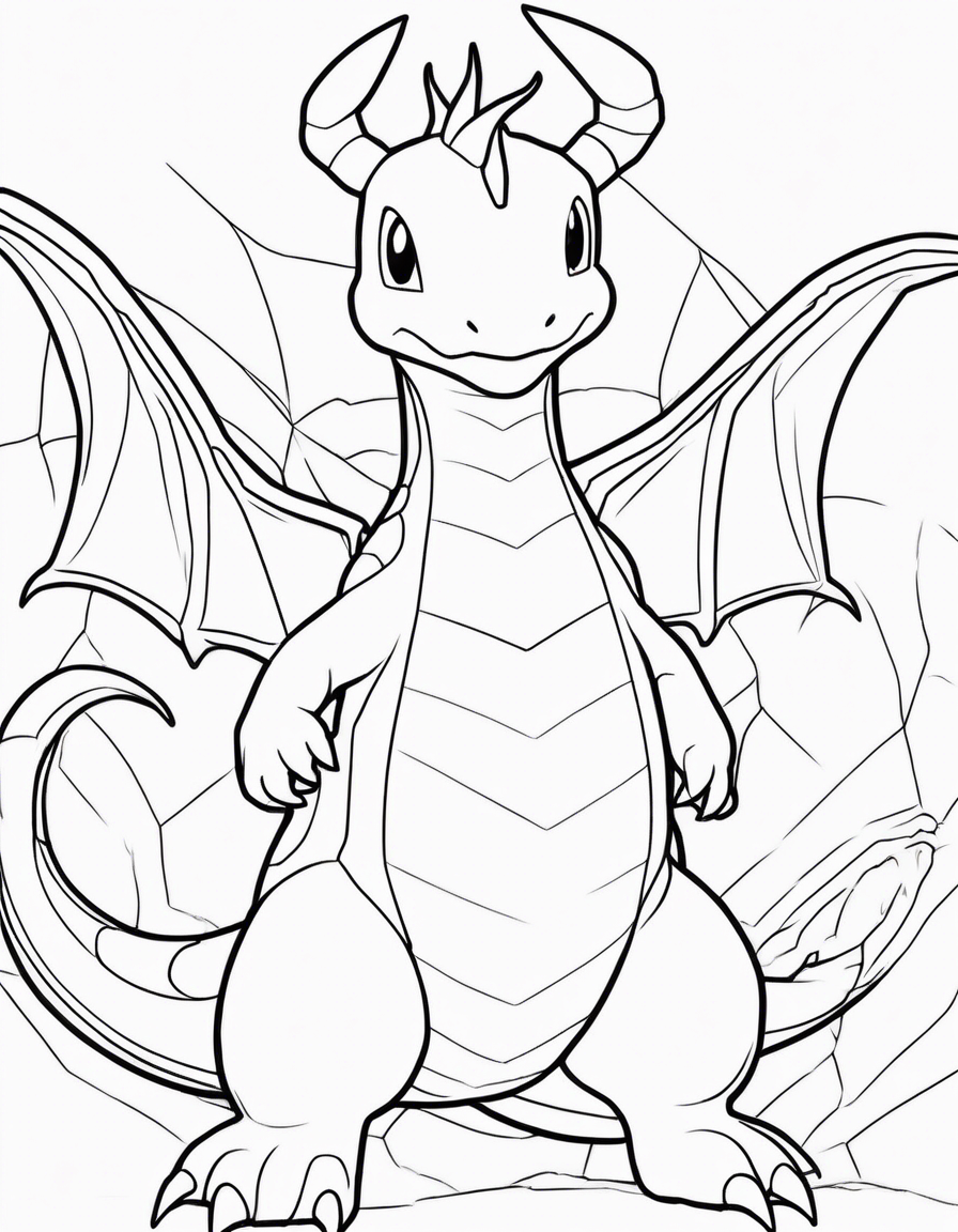 dragonite pokemon carter coloring page