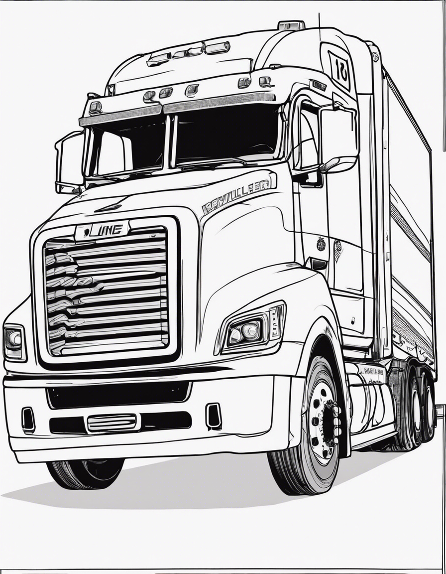 18 wheeler police truck coloring page
