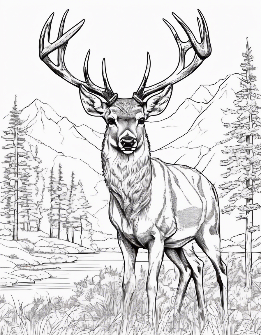 Deer hunting coloring page