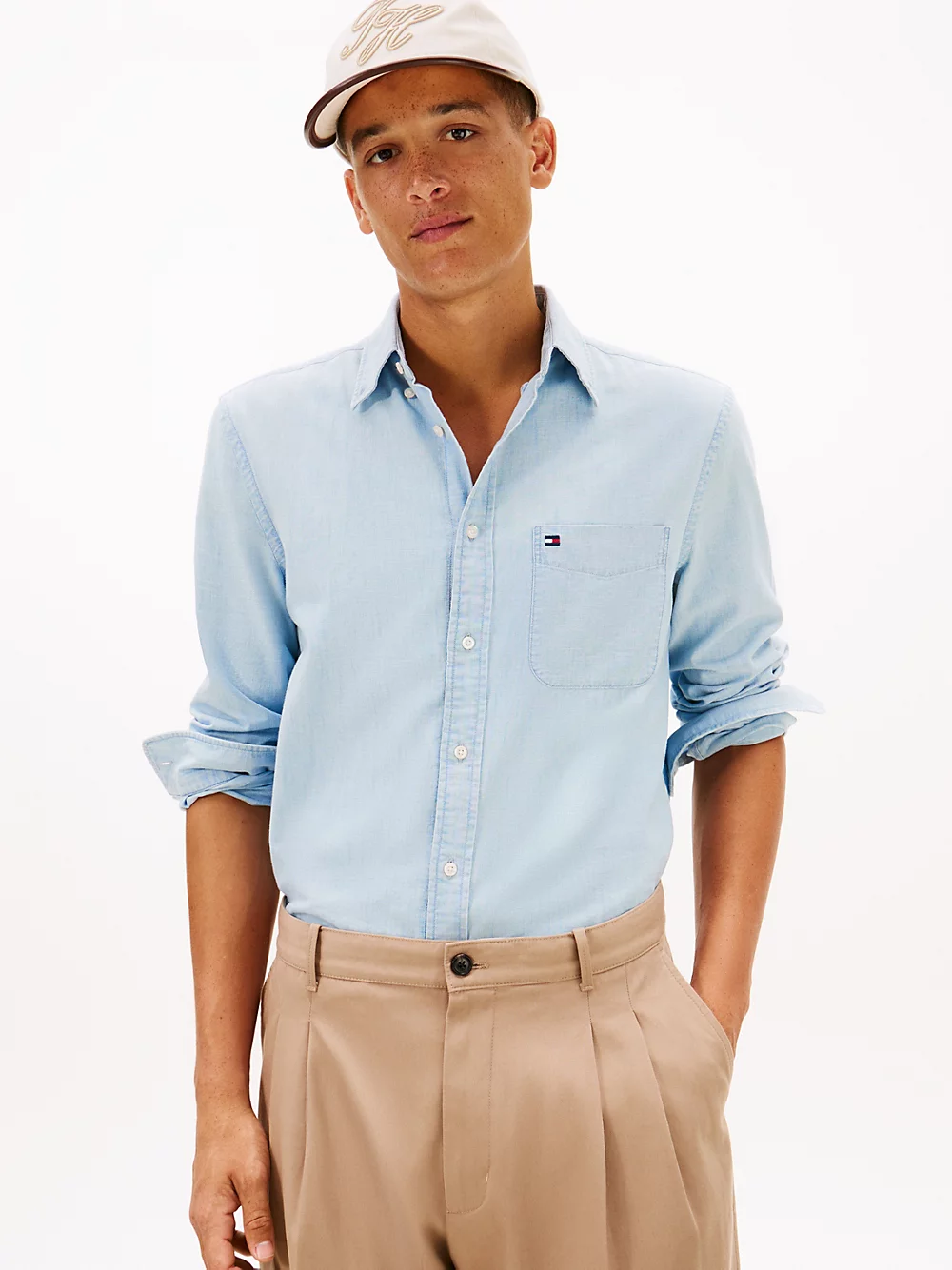 Regular Fit Button-Down Chambray Shirt
