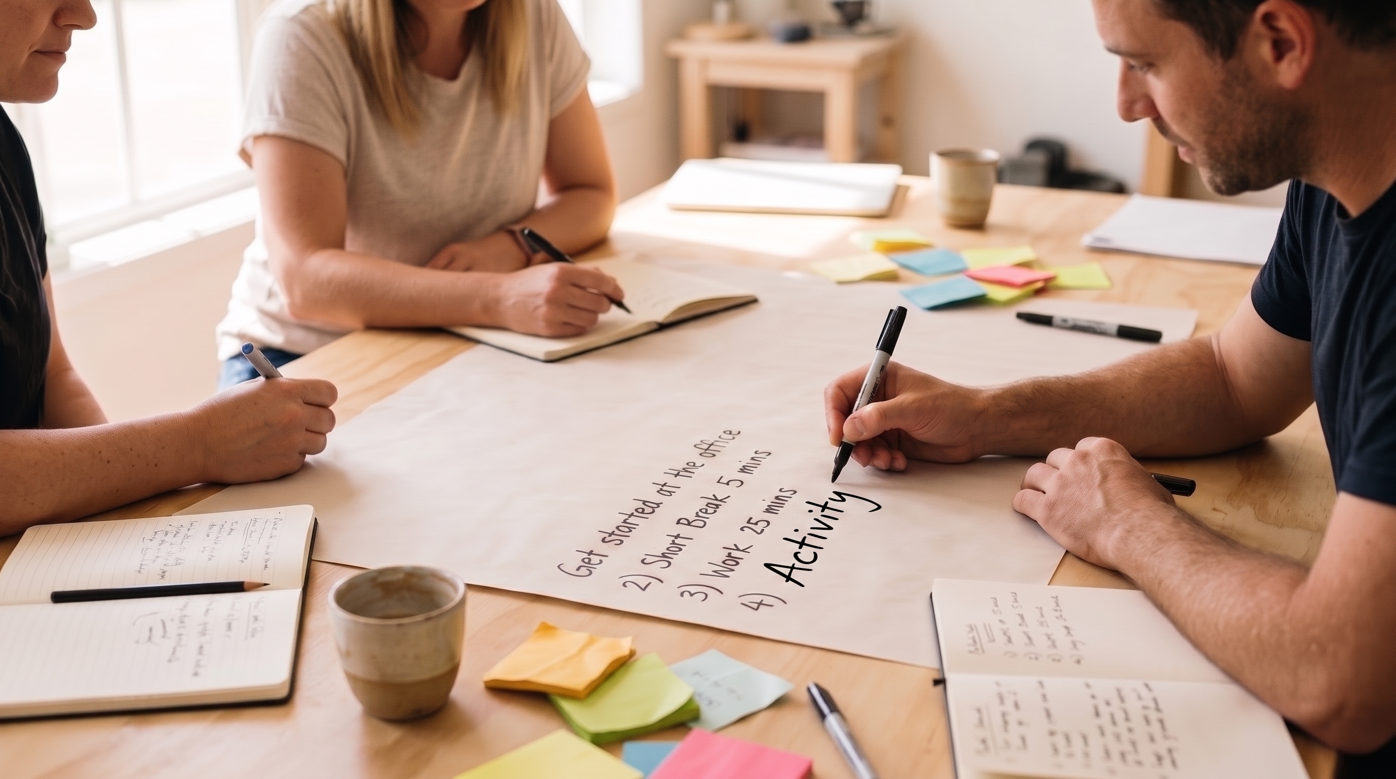 Attentional leadership: keeping meetings highly structured and short to protect team focus.