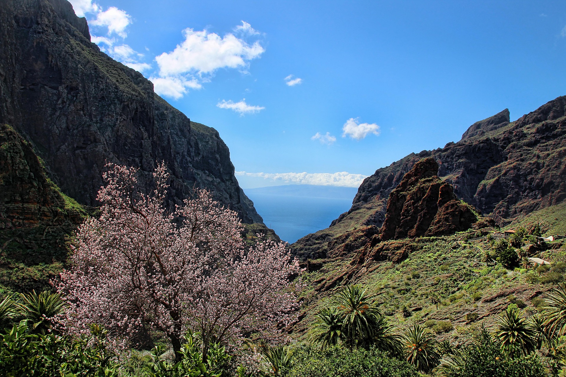 Dramatic view of Masca village nestled in the mountains