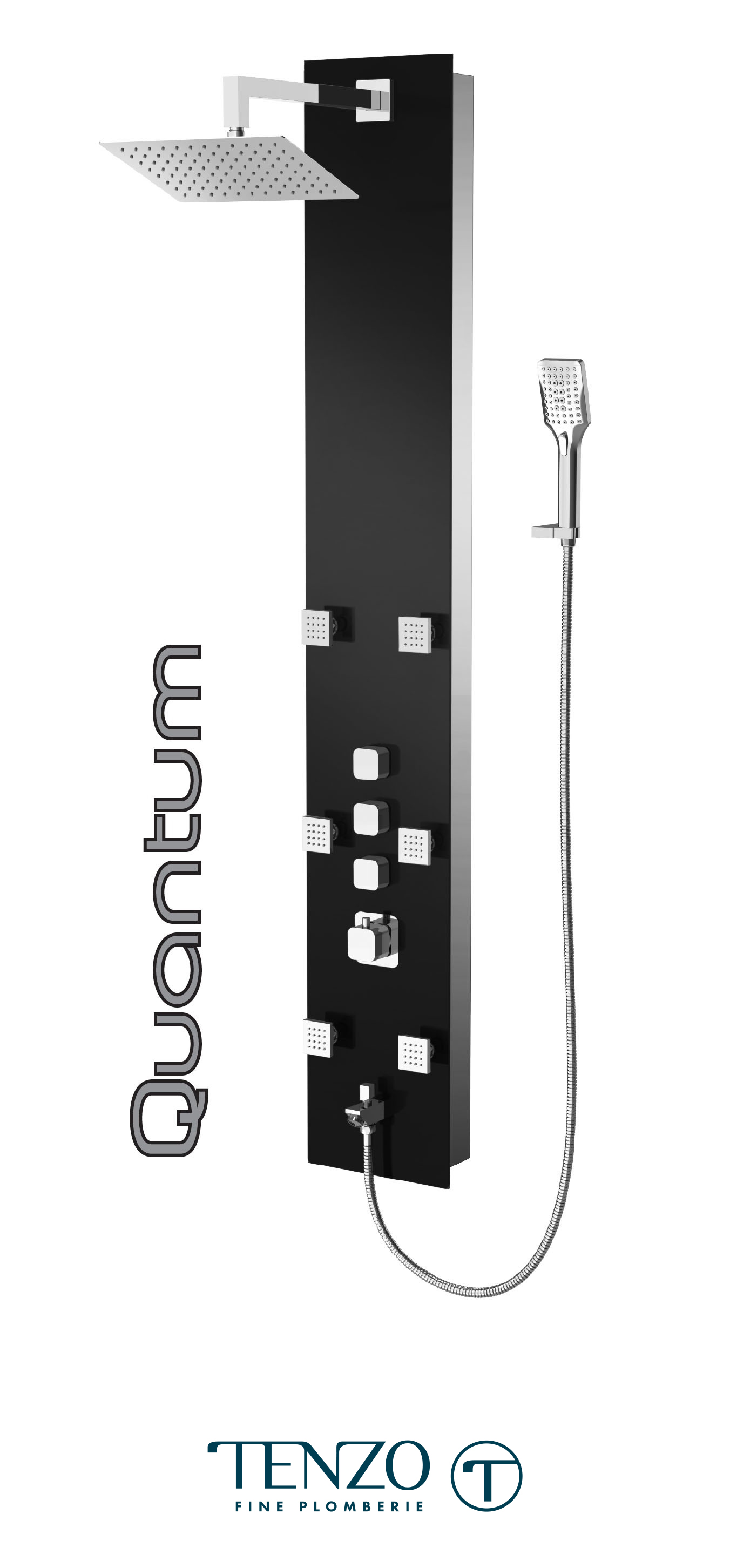 TZG1-XX-QU-S812 - Shower columns - Tempered Glass, 3 functions