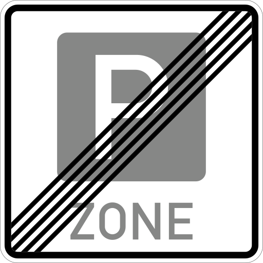 Zeichen 314.2 Ende einer Parkraumbewirtschaftungszone