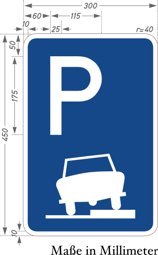 Zeichen 315 Parken auf Gehwegen