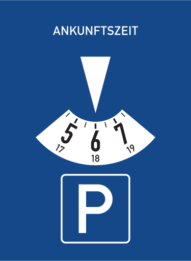 Zeichen 318 Parkscheibe