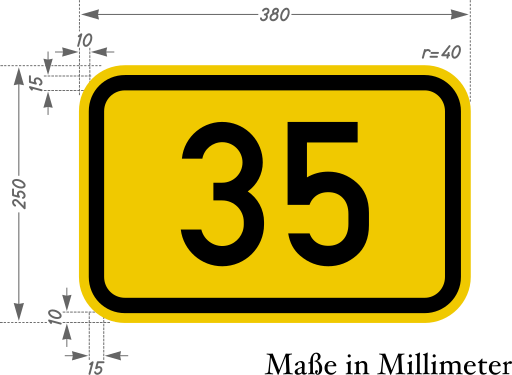 Zeichen 401 Bundesstraßen