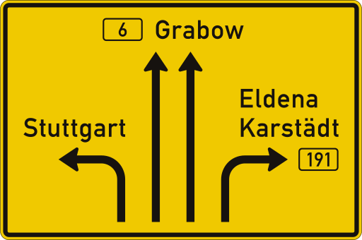 Zeichen 439 Vorwegweiser