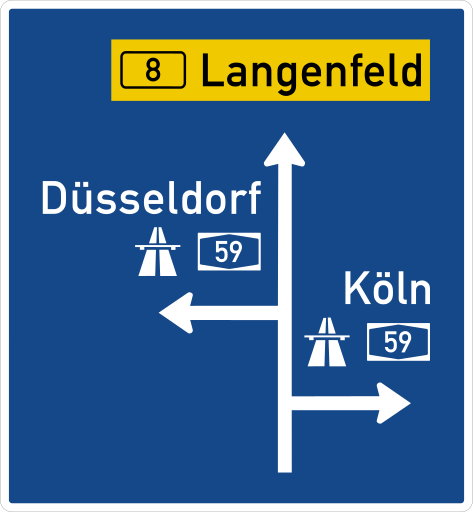 Zeichen 440 Vorwegweiser zur Autobahn