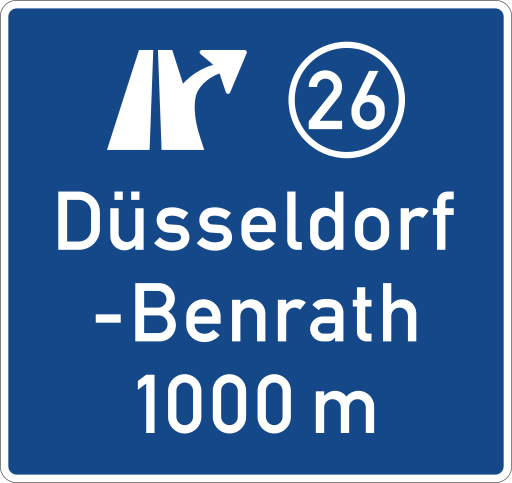 Zeichen 448 Ankündigungstafel auf Autobahnen