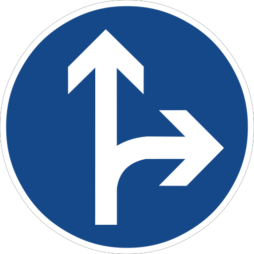 Zeichen 214 Geradeaus oder rechts