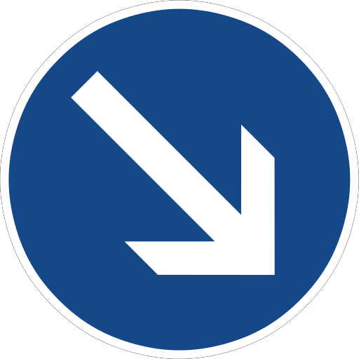 Zeichen 222 Rechts vorbei