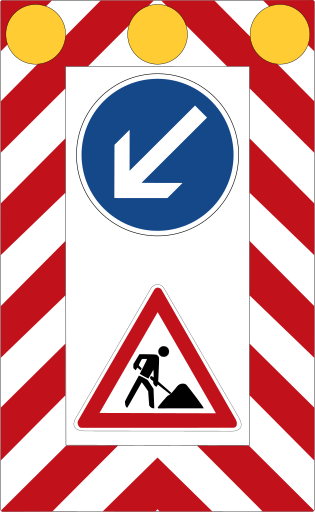 Zeichen 615 Fahrbare Absperrtafel