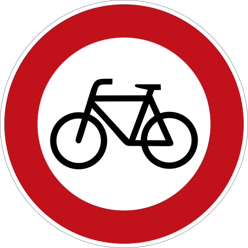 Zeichen 254 Verbot für Radverkehr