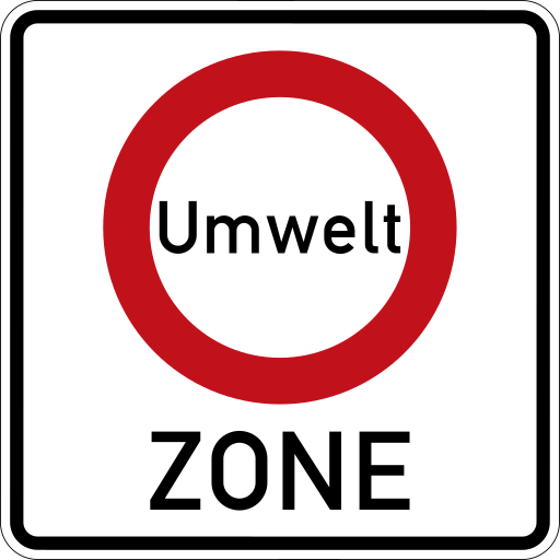 Zeichen 270.1 Beginn einer Verkehrsverbotszone zur Verminderung schädlicher Luftverunreinigungen in einer Zone
