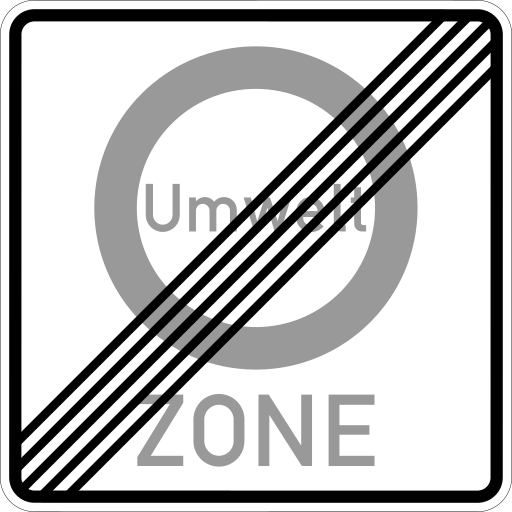 Zeichen 270.2 Ende einer Verkehrsverbotszone zur Verminderung schädlicher Luftverunreinigungen in einer Zone