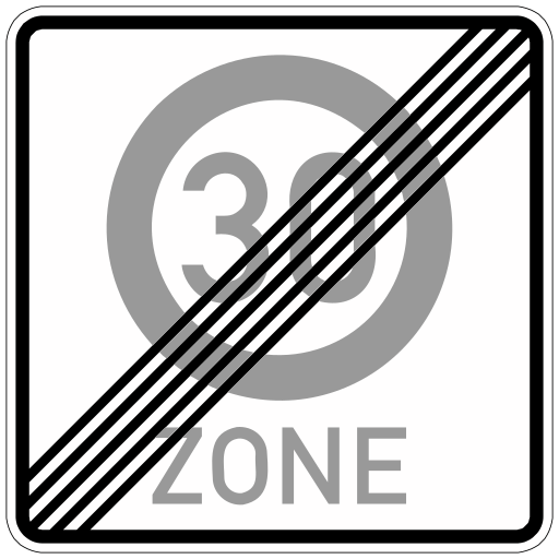 Zeichen 274.2 Ende einer Tempo 30-Zone