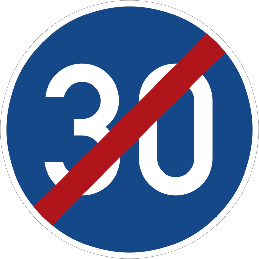 Zeichen 279 Ende der vorgeschriebenen Mindestgeschwindigkeit