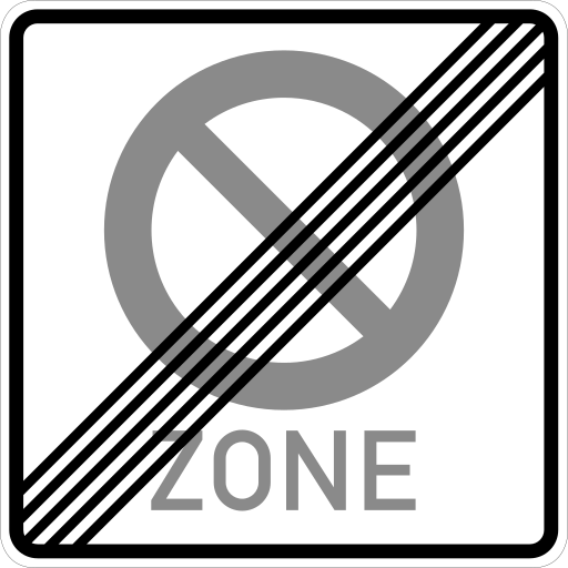 Zeichen 290.2 Ende eines eingeschränkten Haltverbots für eine Zone