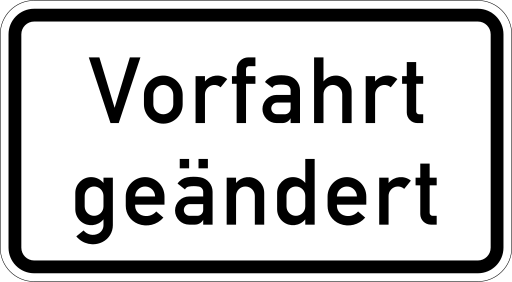 Zeichen 1008-30 Hinweis auf geänderte Vorfahrt, Verkehrsführung oder besondere Verkehrsregelung