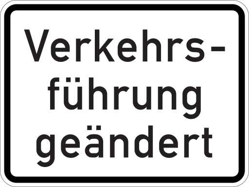 Zeichen 1008-31 Hinweis auf geänderte Vorfahrt, Verkehrsführung oder besondere Verkehrsregelung